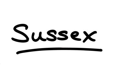 Sussex, beyaz arka planda el yazısı.