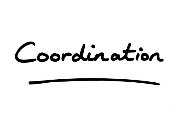 Coordenação Manuscrito Sobre Fundo Branco — Fotografia de Stock