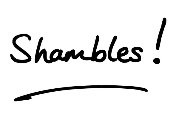 Shambles Handwritten White Background — Stock Photo, Image