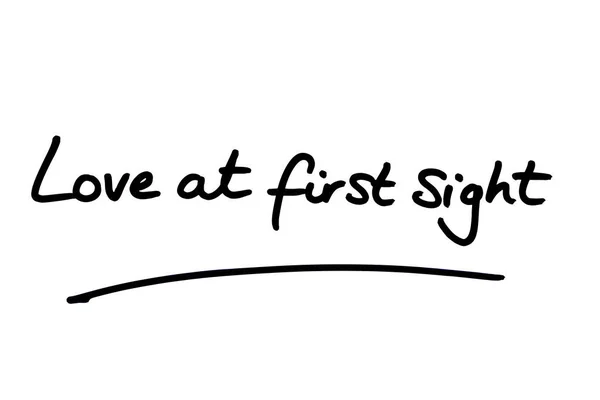 Love First Sight Handwritten White Background — Stock Photo, Image