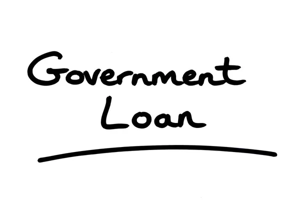 Government Loan Handwritten White Background — Stock Photo, Image