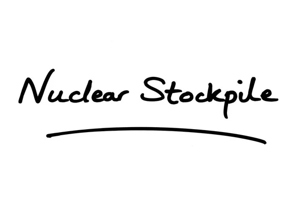 Almacén Nuclear Escrito Mano Sobre Fondo Blanco — Foto de Stock