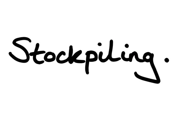 Lagring Handskriven Vit Bakgrund — Stockfoto