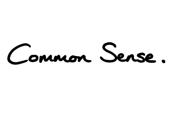 Common Sense Handgeschreven Een Witte Achtergrond — Stockfoto