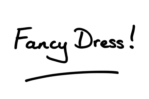 Fancy Dress Ručně Napsaný Bílém Pozadí — Stock fotografie
