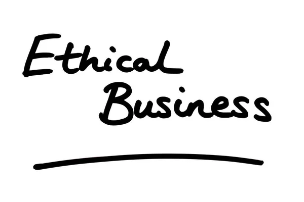 Etikus Üzlet Fehér Alapon Kézzel Írva — Stock Fotó