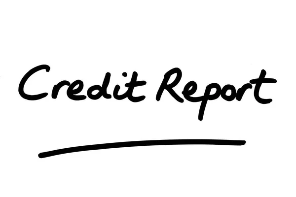 Credit Report Handskriven Vit Bakgrund — Stockfoto