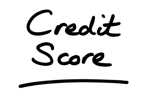 Credit Score Handskriven Vit Bakgrund — Stockfoto