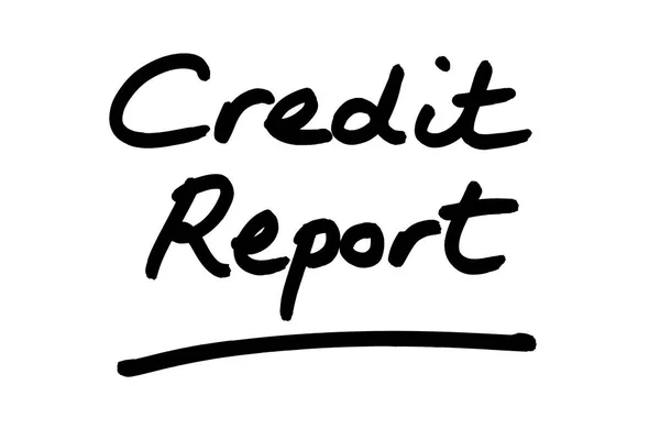 Credit Report Handskriven Vit Bakgrund — Stockfoto