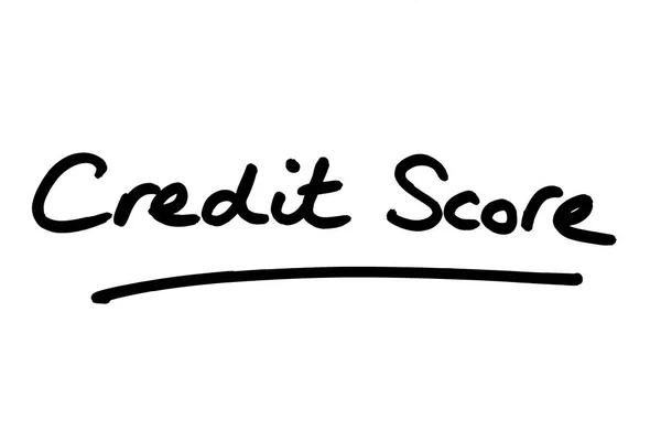 Credit Score Handskriven Vit Bakgrund — Stockfoto