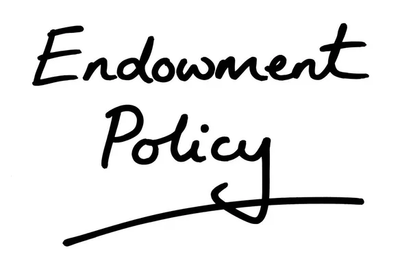 Endowment Policy Handwritten White Background — Stock Photo, Image