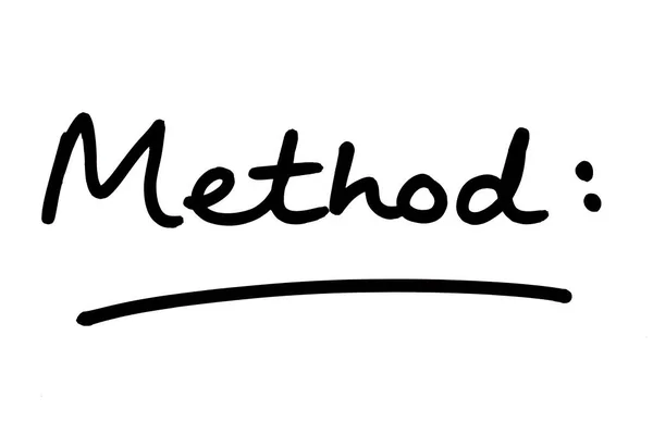Method Heading Handwritten White Background — Stock Photo, Image