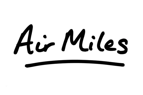 Air Miles Escrito Mão Sobre Fundo Branco — Fotografia de Stock
