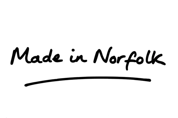 Hergestellt Norfolk Handgeschrieben Auf Weißem Hintergrund — Stockfoto