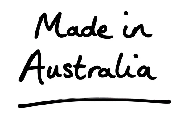 Made Australia Handwritten White Background — Stock Photo, Image