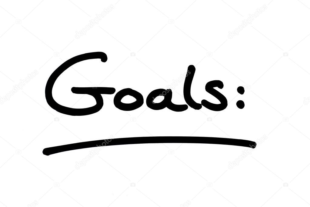 Goals heading, handwritten on a white background.