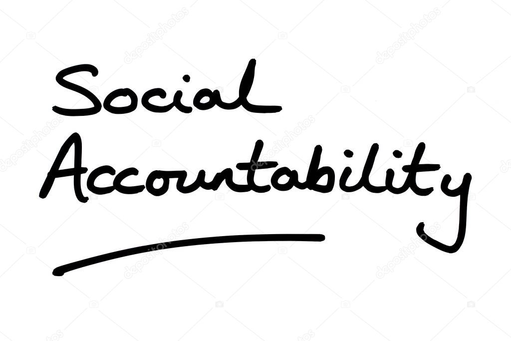 Social Accountability, handwritten on a white background.