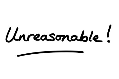 Mantıksız! Beyaz bir arkaplanda el yazısı.