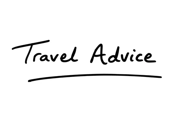 白い背景に手書きの旅行のアドバイス — ストック写真