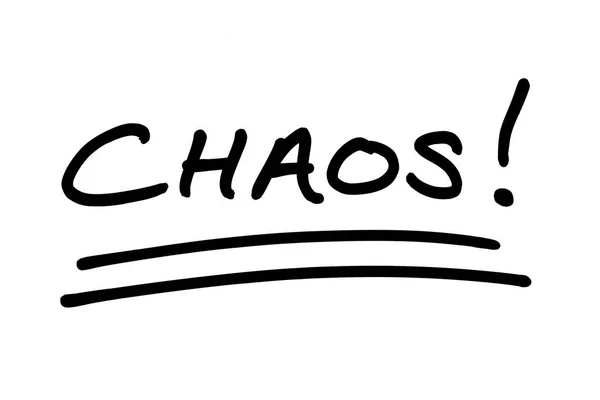 Chaos Handwritten White Background — Stock Photo, Image