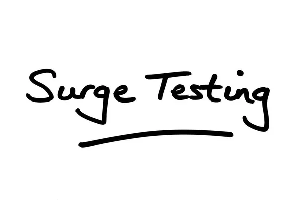 Surge Testing Handwritten White Background — Stock Photo, Image