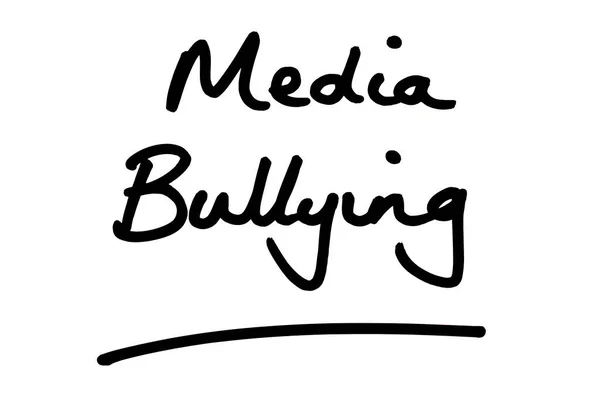 Bullying Mediático Escrito Mano Sobre Fondo Blanco — Foto de Stock