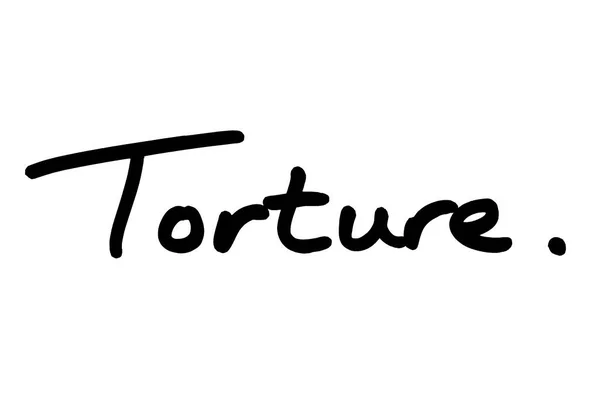 Βασανιστήρια Χειρόγραφα Λευκό Φόντο — Φωτογραφία Αρχείου