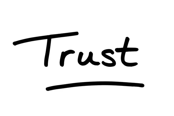 Confiança Escrito Mão Sobre Fundo Branco — Fotografia de Stock