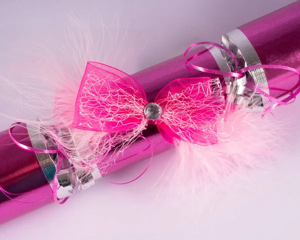 Close Traditional Cracker Decorated Pink — Stock Photo, Image