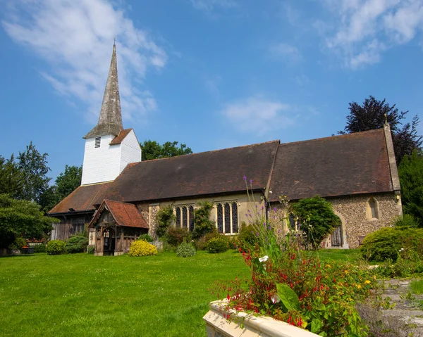 Blick Auf Die Wunderschöne Allerheiligen Kirche Dorf Stock Essex Großbritannien — Stockfoto