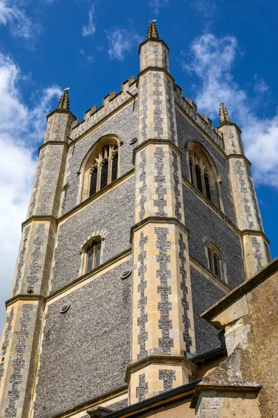 Una Vista Torre Iglesia Parroquial Dedham También Conocida Como Iglesia —  Fotos de Stock