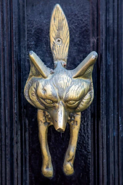 Close Batedor Porta Fox Ornamentado — Fotografia de Stock
