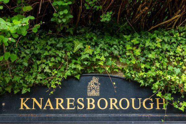 Knaresborough Storbritannien Augusti 2021 Skylt Den Vackra Staden Knaresborough Yorkshire — Stockfoto