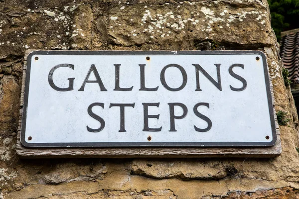 Gatuskylt Mot Gallons Steps Den Vackra Staden Knaresborough Yorkshire Storbritannien — Stockfoto