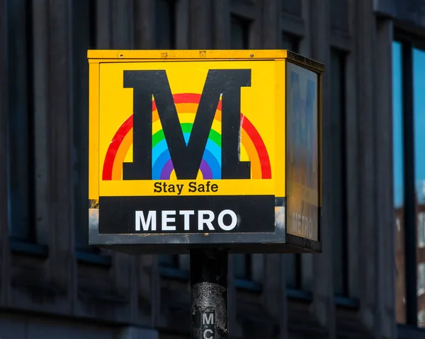 Newcastle Tyne August 24Th 2021 Sign Entrance Tyne Wear Metro — Stock Photo, Image