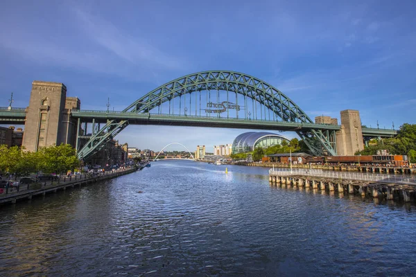 Newcastle Tyne Velká Británie Srpna 2021 Tyne Bridge Sage Gateshead — Stock fotografie