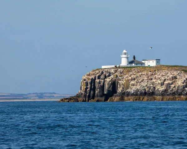 Vista Farne Inner Lighthouse Inner Farne Uma Das Ilhas Farne — Fotografia de Stock