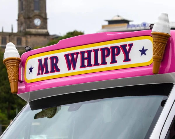 Newcastle Tyne Storbritannien Augusti 2021 Närbild Whippy Skylten Glass Van — Stockfoto