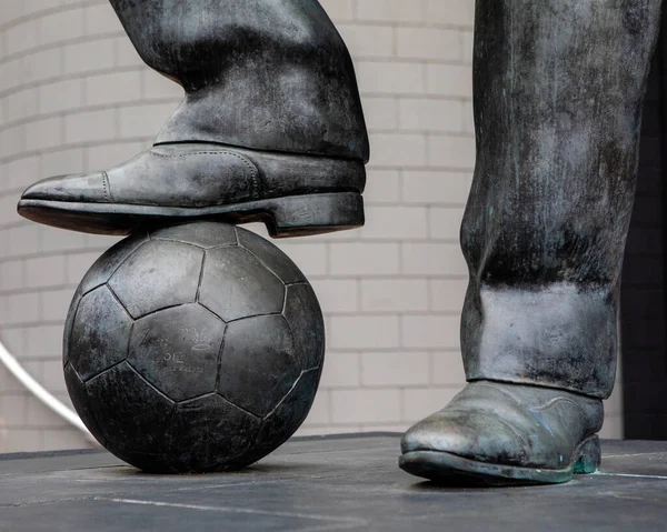 Newcastle Tyne Reino Unido Agosto 2021 Detalle Estatua Sir Bobby — Foto de Stock