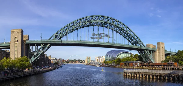 Newcastle Tyne Wielka Brytania Sierpnia 2021 Wspaniały Widok Most Tyne — Zdjęcie stockowe