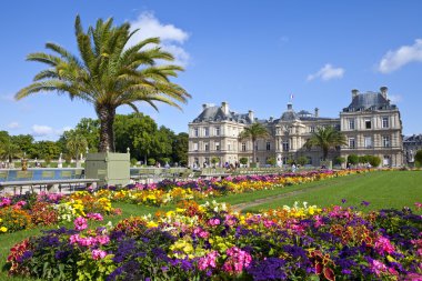 Luxembourg Palace in Jardin du Luxembourg in Paris clipart