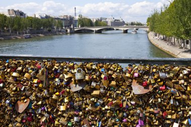 The Love Locks on the Pont des Arts in Paris. clipart