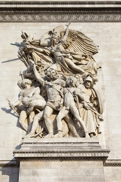 Sculptural Detail on the Arc de Triomphe in Paris — Stock Photo, Image