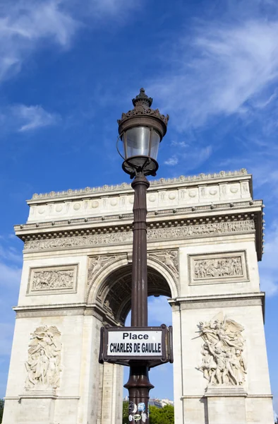 Locul Charles De Gaulle și Arcul de Triumf din Paris — Fotografie, imagine de stoc