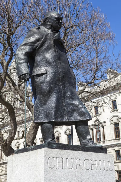 Estátua Sir Winston Churchill em Londres — Fotografia de Stock