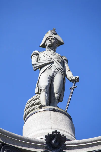 (Inggris) Admiral Nelson Statue on Nelson 's Column in London — Stok Foto