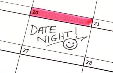 Date Night Written on a Calendar clipart