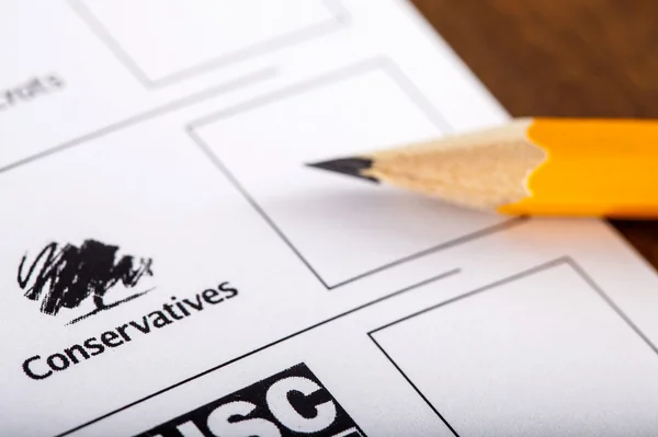 Konservative auf britischem Stimmzettel — Stockfoto