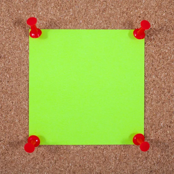 Blank Note Paper Pinned to a Noticeboard — Stock Photo, Image