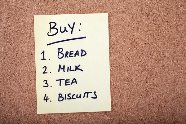 Shopping List on a Board — Stock Photo, Image